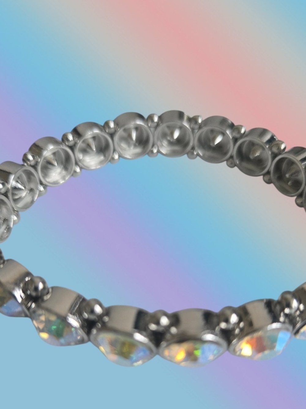 Silver Crystal Stretch Bracelet